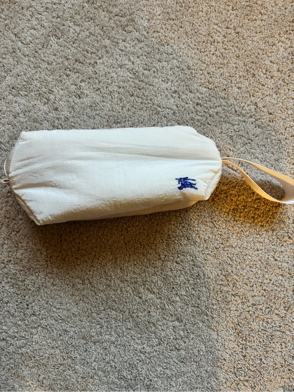 Burberry Cosmetic Bag Wristlet Pouch with Blue Embroidery - Women's Bag